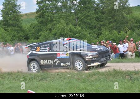 #26 Kajetan KAJETANOWICZ (POL) / Maciej SCZEPANIAK (POL), SKODA Fabia RS Rally2, Team: Kajetanowicz (POL) Motorsport, FIA WRC, 80. Rallye Polen, Rallye-Weltmeisterschaft, Polen, SS5, WP5, Stanczyki2, 28.06.2024 Foto: Eibner-Pressefoto/Jürgen Augst Stockfoto