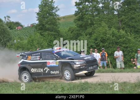 #26 Kajetan KAJETANOWICZ (POL) / Maciej SCZEPANIAK (POL), SKODA Fabia RS Rally2, Team: Kajetanowicz (POL) Motorsport, FIA WRC, 80. Rallye Polen, Rallye-Weltmeisterschaft, Polen, SS5, WP5, Stanczyki2, 28.06.2024 Foto: Eibner-Pressefoto/Jürgen Augst Stockfoto
