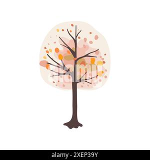 Minimalistischer Rosenbaum. Zartes Aquarell. Handgezeichnet. Illustration des flachen Vektors. Stock Vektor