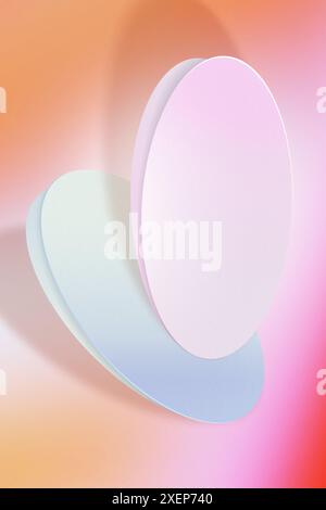 Abstrakte Kunst in Rosa und weiß auf weiß Stockfoto