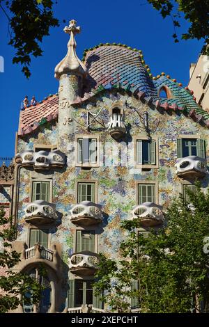 Casa Batlló von Antoni Gaudí Architekt 1904-1906. Passeig de Gracia. Barcelona. Katalonien. Spanien. Stockfoto