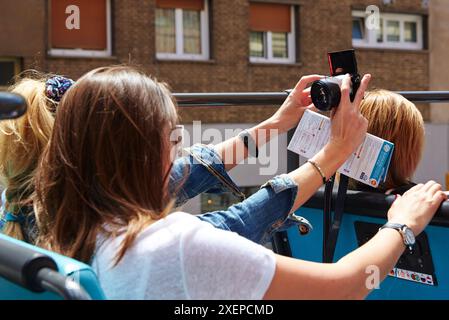 Touristenbus. Barcelona. Katalonien. Spanien. Stockfoto