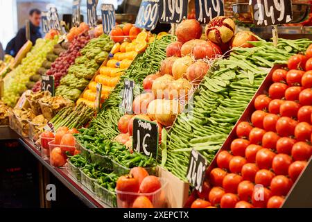 Mercat St. Josep, Markt La Boqueria, Las Ramblas. Barcelona. Katalonien. Spanien. Stockfoto