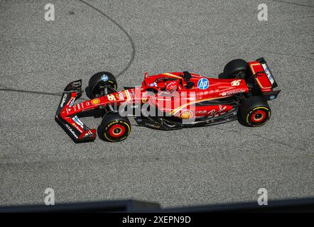 16 LECLERC Charles (mco), Scuderia Ferrari SF-24, Action während des Formel 1 Qatar Airways Austrian Grand Prix 2024, 11. Runde der Formel-1-Weltmeisterschaft 2024 vom 28. Bis 30. Juni 2024 auf dem Red Bull Ring in Spielberg, Österreich Stockfoto