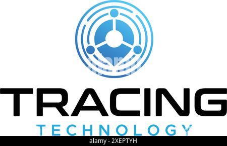 Minimalistisches Logo-Design MIT TRACING-TECHNOLOGIE Stock Vektor