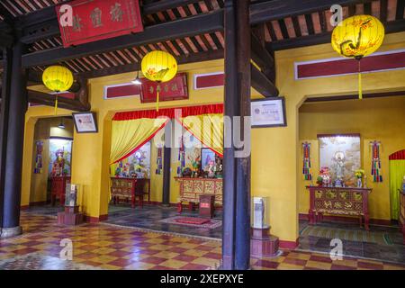 oi an, Vietnam - 8. Februar 2024: Innenraum des Quan Cong Tempels. Hoi An Alte Stadt, Provinz Quang Nam Stockfoto
