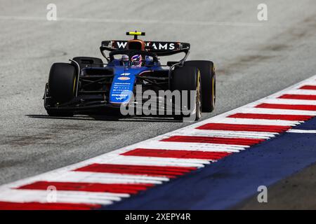 02 SARGEANT Logan (usa), Williams Racing FW46, Action beim Formel 1 Qatar Airways Austrian Grand Prix 2024, 11. Runde der Formel 1 Weltmeisterschaft 2024 vom 28. Bis 30. Juni 2024 auf dem Red Bull Ring in Spielberg, Österreich Stockfoto