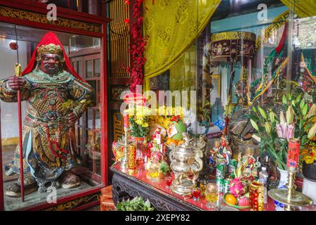 oi an, Vietnam - 8. Februar 2024: Innenraum des Quan Cong Tempels. Hoi An Alte Stadt, Provinz Quang Nam Stockfoto