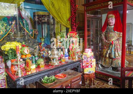 oi an, Vietnam - 8. Februar 2024: Innenraum des Quan Cong Tempels. Hoi An Alte Stadt, Provinz Quang Nam Stockfoto