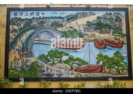 oi an, Vietnam - 8. Februar 2024: Innenraum des Quan Cong Tempels. Hoi An Alte Stadt, Provinz Quang Nam Stockfoto