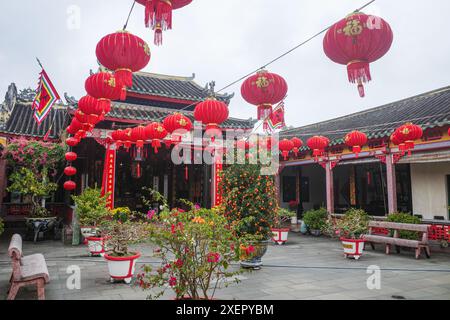 oi an, Vietnam - 8. Februar 2024: Innenraum des Quan Cong Tempels. Hoi An Alte Stadt, Provinz Quang Nam Stockfoto