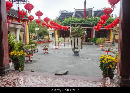 oi an, Vietnam - 8. Februar 2024: Innenraum des Quan Cong Tempels. Hoi An Alte Stadt, Provinz Quang Nam Stockfoto
