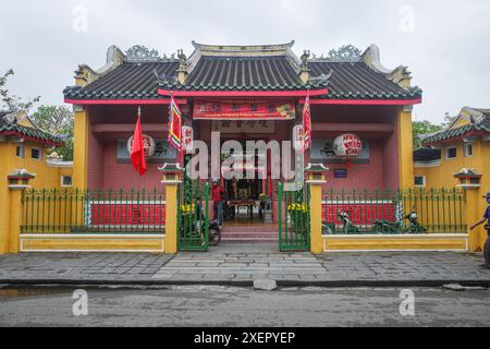 Hoi An, Vietnam - 8. Februar 2024: Der Quan Cong-Tempel. Hoi An Alte Stadt, Provinz Quang Nam Stockfoto