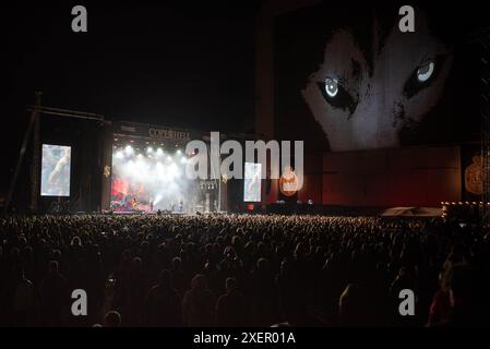 Die american Band Steel Panther trat 2024 auf dem dänischen Copenhell Festival auf. Anrede: Andrea Pinna Stockfoto