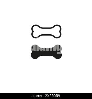 Knochensymbol. Illustration des Linierten Vektors. Isoliertes Bild auf weißem Hintergrund. eps 10 Stock Vektor