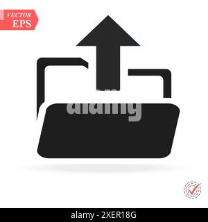 Ordnersymbol öffnen, Symbolvektor Ordner öffnen, im trendigen flachen Stil isoliert auf weißem Hintergrund. Symbol zum Öffnen des Ordners, Symbol zum Öffnen des Ordners Abbildung ep Stock Vektor