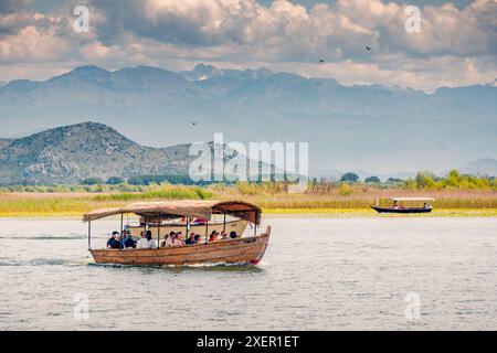 Mai 2024, Virpazar, Montenegro: Sommerausflug zur Erkundung der unberührten Gewässer und Natur des Skadar-Sees. Stockfoto