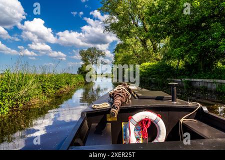 Torfschifffahrt auf der Hamme von Worpswede nach Osterholz-Scharmbeck in Niedersachsen Stockfoto