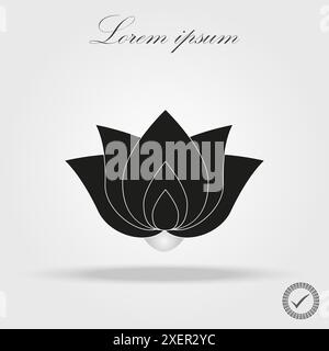 Lotus . Lilienblume Symbol. Spa-Symbol. Symbol für Entspannung und Ruhe. Hochwertiges Grafikdesign. Symbol für die Sammlung von Zeichen, Umrisssymbolen für Websi Stock Vektor