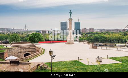 Belgrader Stadtlandschaft Panoramablick von der Spitze einer Kalemegdan-Festung Stockfoto