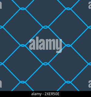 Blaue nahtlose Textur. Die Struktur des Metallgitterzauns. Realistisch. Vektorhintergrund. Stock Vektor