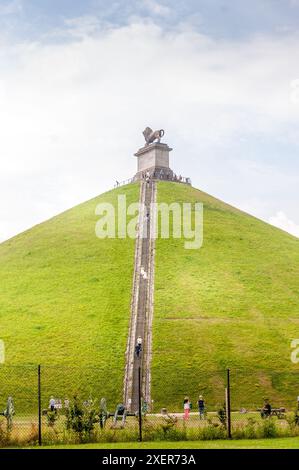 Lion’s Mound Monument auf dem Schlachtfeld von Waterloo, Belgien Stockfoto