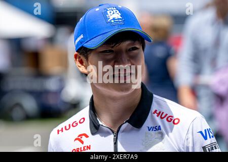 Spielberg, Österreich, 27. Juni, Yuki Tsunoda, aus Japan, tritt für Racing Bulls an. Der Aufstand, Runde 11 der Formel-1-Meisterschaft 2024. Quelle: Michael Potts/Alamy Live News Stockfoto