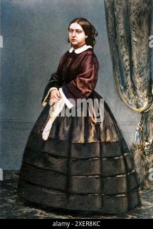 Königin Victoria 1860 – nach John Jabez Mayall – spätere Färbung Stockfoto