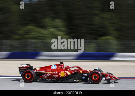 16 LECLERC Charles (mco), Scuderia Ferrari SF-24, Action während des Formel 1 Qatar Airways Austrian Grand Prix 2024, 11. Runde der Formel-1-Weltmeisterschaft 2024 vom 28. Bis 30. Juni 2024 auf dem Red Bull Ring in Spielberg, Österreich Stockfoto