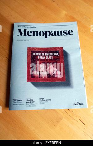 Frontcover Guardian Weekend Magazin Ergänzung HRT Hormon Ersatz Wechseljahre Frauen Gesundheit Ausgaben 11 Mai 2024 Stockfoto