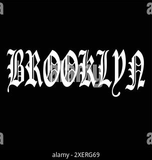 Brooklyn New York T-Shirt Graphic Fashion Logo Trending Apparel Slogan mit niedlichem Emblem Stock Vektor