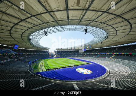 Berlin, Deutschland. Juni 2024. Berlin, Deutschland, 29. Juni 2024: Überblick über das Olympiastadion in Berlin vor dem Fußballspiel der UEFA EURO 2024 Deutschland Runde 16 zwischen der Schweiz und Italien im Olympiastadion in Berlin. (Daniela Porcelli/SPP) Credit: SPP Sport Press Photo. /Alamy Live News Stockfoto