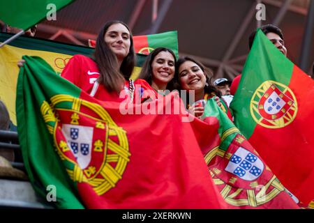 Fans von Portugal, GER, Portugal (POR) gegen Tschechische Republik (CZE), Fussball Europameisterschaft, UEFA EURO 2024, Gruppe F, 1. Spieltag, 18.06.2024 Foto: Eibner-Pressefoto/Michael Memmler Stockfoto