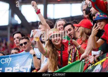 Fans von Portugal, GER, Portugal (POR) gegen Tschechische Republik (CZE), Fussball Europameisterschaft, UEFA EURO 2024, Gruppe F, 1. Spieltag, 18.06.2024 Foto: Eibner-Pressefoto/Michael Memmler Stockfoto