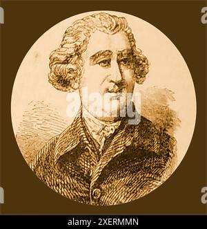 Ein Porträt des britischen Staatsmannes Charles James Fox aus dem 19. Jahrhundert, der als Außenminister, Leader des Unterhauses, Lord Commissioner of the Treasury, Lord Commissioner of the Admiralty und Mitglied des Parlaments für Westminster, Tain Burghs, Malmsbury/Malmesbury & Midhurst diente. Stockfoto