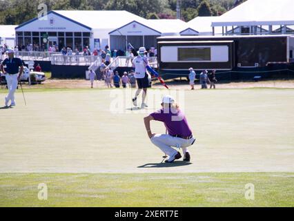 Newport, RI. Juni 2024. Lee Westwood während der zweiten Runde bei den US Senior Open 2024 im Newport Country Club. @ Veronica Bruno / Alamy News Stockfoto