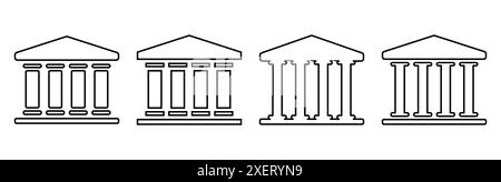 Symbolsatz für Banklinien. Vektorgrafik. Geeignet für Website-Design, Logo, App, Vorlage und benutzeroberfläche. Stock Vektor