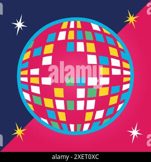 Bunte Disco Ball Vektor Illustration. Stock Vektor