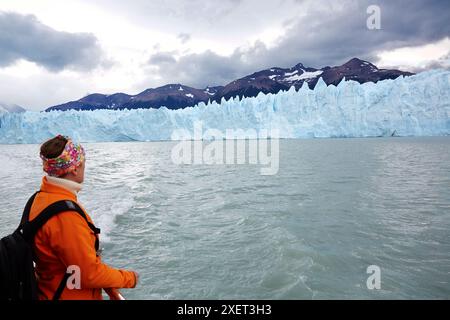 Bootsfahrt auf dem Argentino See. Perito Moreno Gletscher. Nationalpark Los Glaciares. In der Nähe von El Calafate. Provinz Santa Cruz. Patagonien. Argentinien. Stockfoto