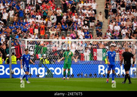 Berlin, Deutschland. Mai 2024. Italien fiel während des Fußball-Europameisterspiels 2024 zwischen der Schweiz und Italien im Olympiastadion in Berlin am Samstag, 29. Juni 2024. Sport - Fußball . (Foto: Fabio Ferrari/LaPresse) Credit: LaPresse/Alamy Live News Stockfoto