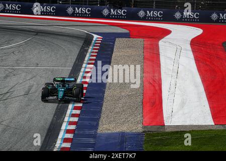 Lance Walk (CAN) - Aston Martin Aramco F1 Team - Aston Martin AMR24 - Mercedes während der Qualifikation für Formel 1 Qatar Airways Austrian Grand Prix 2024, RedBull Ring, Spielberg, Österreich 29. Juni 2024 Stockfoto