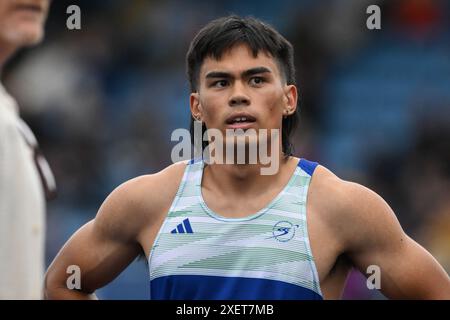 Hinchlife während der Microplus UK Leichtathletik Championships Tag 1 in der Manchester Regional Arena, Manchester, Großbritannien. Juni 2024. (Foto: Craig Thomas/News Images) in Manchester, Großbritannien am 29.06.2024. (Foto: Craig Thomas/News Images/SIPA USA) Credit: SIPA USA/Alamy Live News Stockfoto