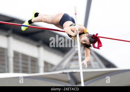 Manchester, Vereinigtes Königreich, 29. Juni 2024, Pole Vault Women Final- IVE Jade in der Manchester Regional Arena, Credit: Aaron Badkin/Alamy Live News Stockfoto