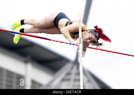 Manchester, Vereinigtes Königreich, 29. Juni 2024, Pole Vault Women Final- IVE Jade in der Manchester Regional Arena, Credit: Aaron Badkin/Alamy Live News Stockfoto