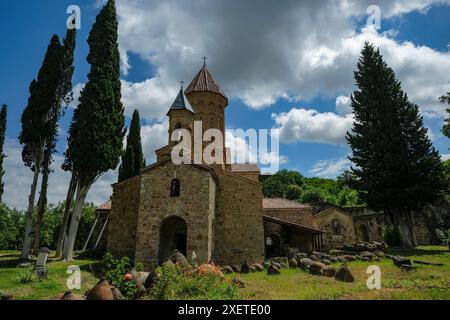 Ikalto, Georgien - 28. Juni 2024: Ikalto-Kloster in der Region Kakheti in Georgien. Stockfoto