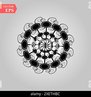 Vektor-Symbol für schwarze Schneeflocke. Schneeflocke einfache Symbole auf weißem Hintergrund für Winterdesign und Dekoration Stock Vektor