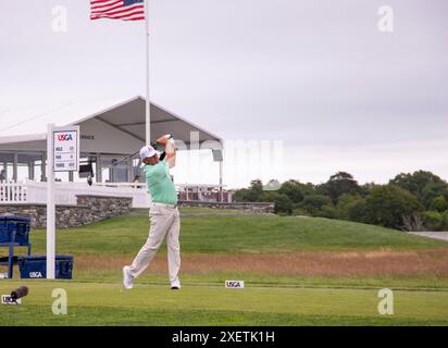 Newport, RI. Juni 2024. Retief Goosend in der dritten Runde bei den US Senior Open 2024 im Newport Country Club. @ Veronica Bruno / Alamy News Stockfoto