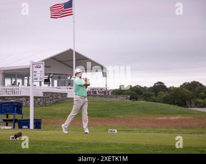 Newport, RI. Juni 2024. Retief Goosend in der dritten Runde bei den US Senior Open 2024 im Newport Country Club. @ Veronica Bruno / Alamy News Stockfoto