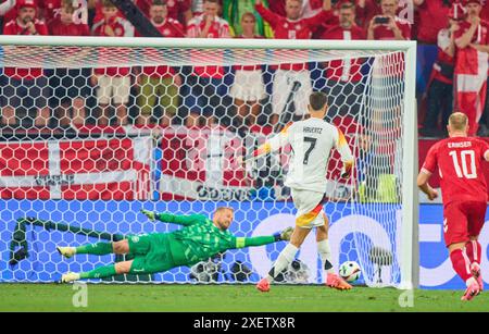 Kai Havertz, DFB 7 Punkte, schießt Tor, Tor, Treffer, Torschuss, 1-0 im Best of 16-Spiel DEUTSCHLAND - DÄNEMARK der UEFA-Europameisterschaft 2024 am 29. Juni 2024 in Dormund, Deutschland. Stockfoto