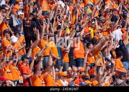 Spielberg, Österreich. Juni 2024. SPIELBERG, ÖSTERREICH - 29. JUNI: Zuschauer der Niederlande während des Qualifyings vor dem F1 Grand Prix von Österreich am 29. Juni 2024 in Spielberg, Österreich.240629 SEPA 19 107 - 20240629 PD14474 Credit: APA-PictureDesk/Alamy Live News Stockfoto